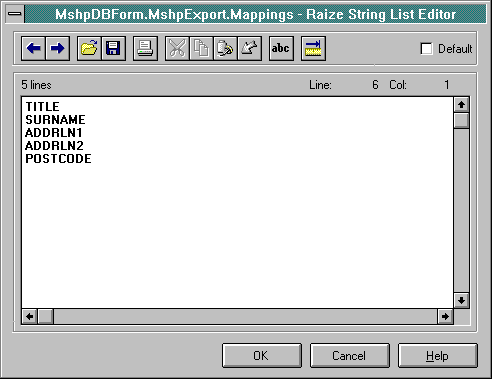 Mapping of Source and Destination Columns