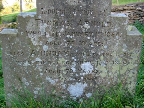 Gravestone of Thomas and Ahinoam ARNOLD