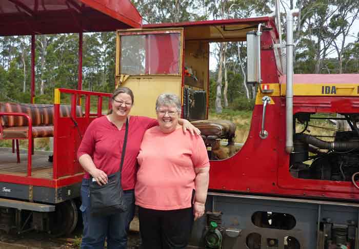 Helen and I at the Ida Bay Railway