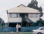 Dad and Eva in front of 139 Union Street Lismore, the house where Dad was born