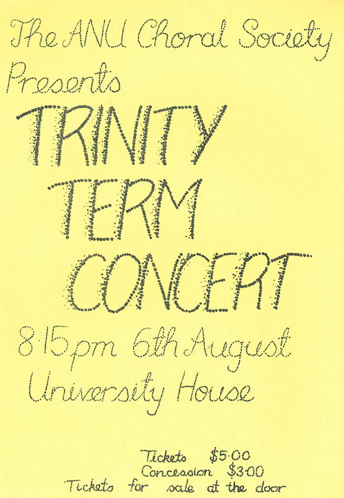 Trinity Term Concert poster. Transcription follows.