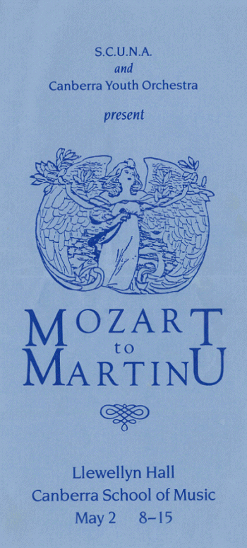 Cover of Mozart to Martinu programme
