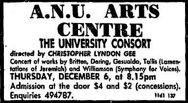Concert - 6 December 1979 - Advertisement
