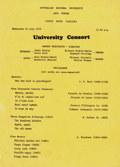 Concert programme. Transcription follows)