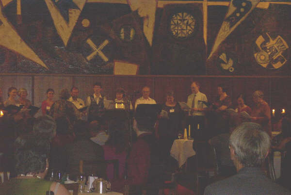 Judith Clingan conducting some of her compositions, with a group of (mostly) ex-SCUNAe