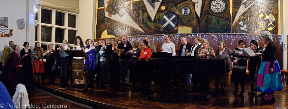 Photo of people singing at the SCUNA 50th