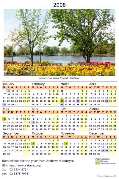 2008 calendar - Nerang Pool during Floriade