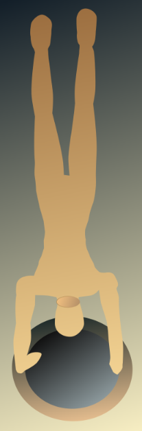 Wooden mannequin handstand