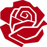 Stylised red rose