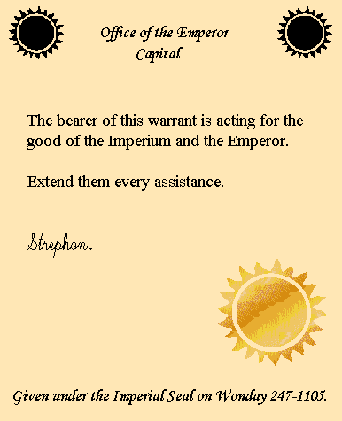 Example of Imperial Warrant