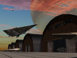 Scout Base on a Gas-Giant's Moon (artist Jesse DeGraff, used with permission): click for larger image