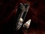 Express Boat Tender and Xboat (artist Jesse DeGraff, used with permission); click for larger image